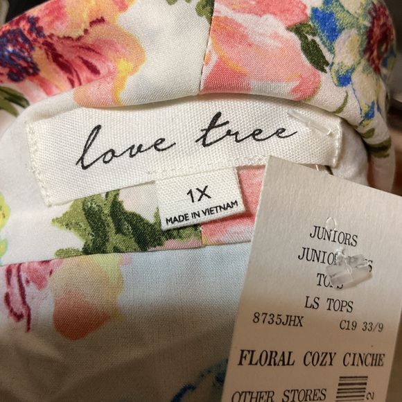 Love Tree Long Sleeve Floral Open Front Cozy Cinche - Picture 5 of 7
